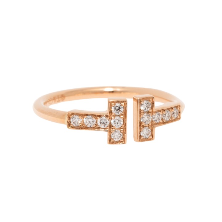 TIFFANY&CO. Ring 'T-Ring' mit 12 Brillanten 