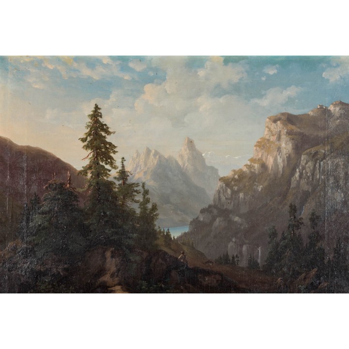 Maler 19. Jh., "In den Alpen", 