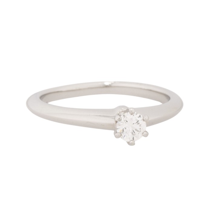 TIFFANY&CO. Solitärring mit Brillant 0,20 ct (grav.), 