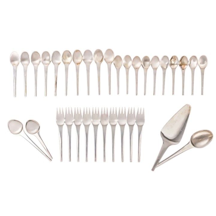 GEORG JENSEN Besteck-Set 'Caravel', 34tlg., 925 Silber, um 1957, 