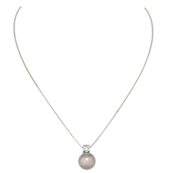 ZAPPE Anhänger mit Tahitiperle und Prinzess-Diamant  