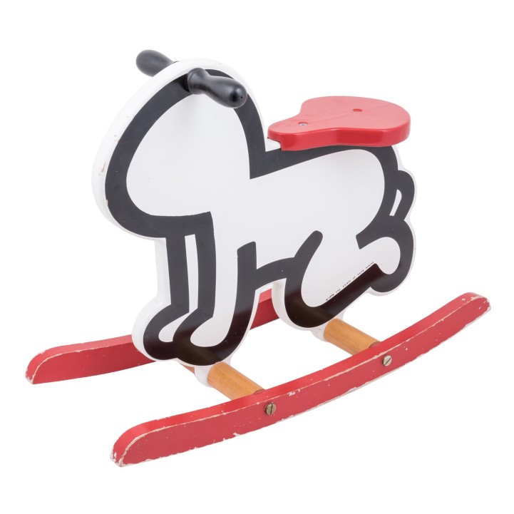 HARING, KEITH, NACH (1958 Pennsylvania -1990 New York City) Schaukelpferd 'Baby Rocker', 1992, 