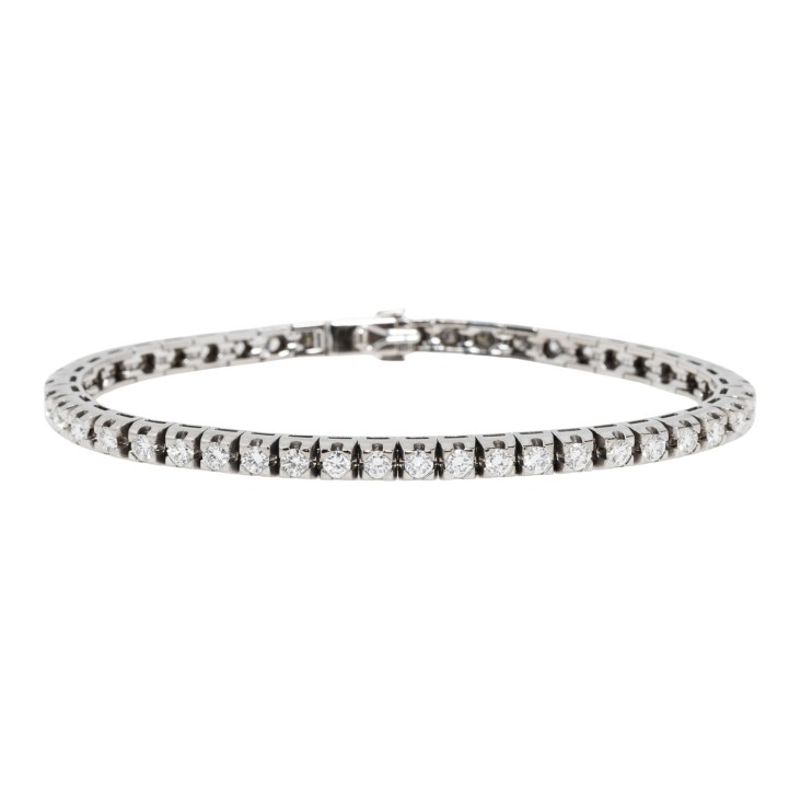 Tennisarmband mit Brillanten von zus. ca. 3 ct,  