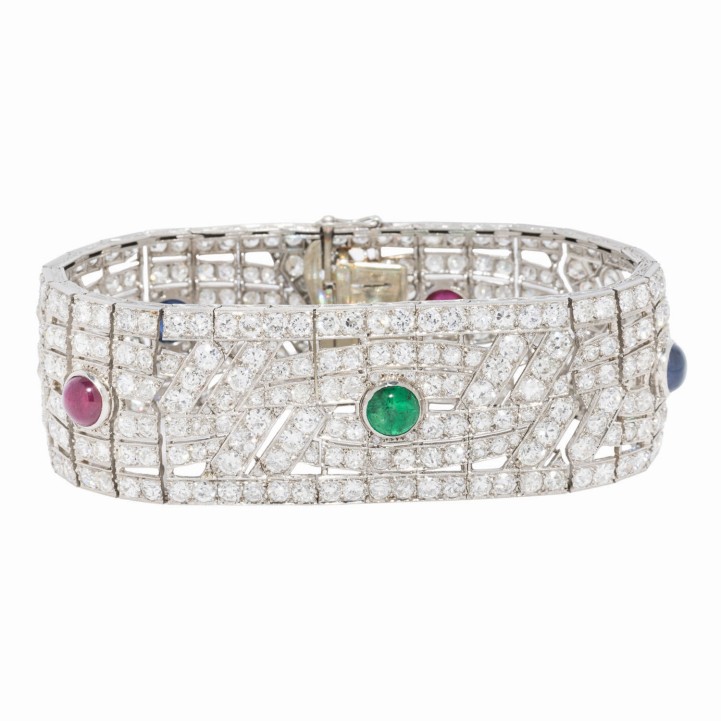 Hochfeines Art Déco Armband mit ca. 401 Diamanten ca 20 cts,  