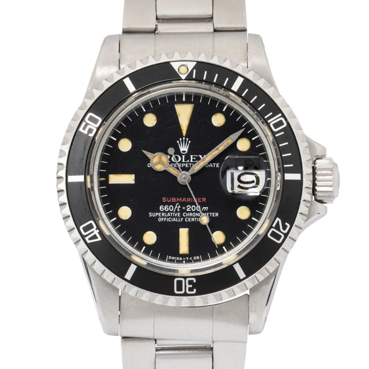 ROLEX Vintage Submariner 'RedSub' Ref. 1680 'MK6' mit Box und Papieren, 1972.  