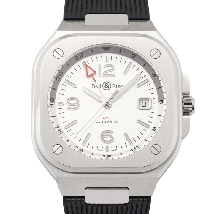 BELL & ROSS BR05 GMT, Ref. BR05G-SI-ST/SBR, Box und Papiere 2023.  