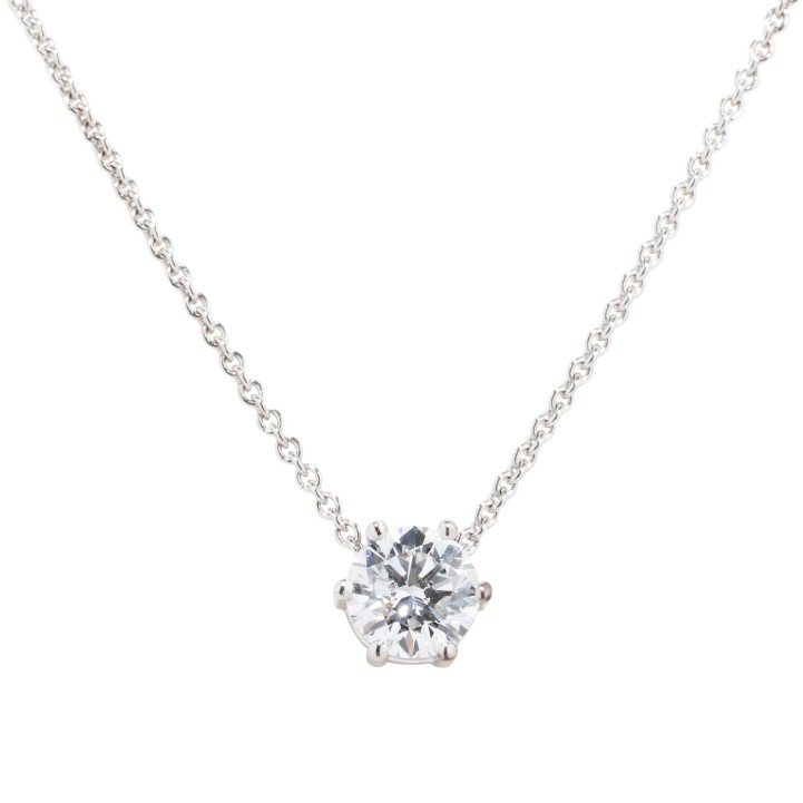 Solitär Anhänger an Kette, bes mit 1 Brillant 1,00 ct. RIVER D HFW+/LUPENREIN 