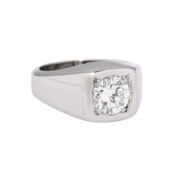 Solitärring mit Brillant von 1,14 ct (punz.),  