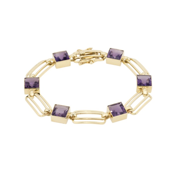 Armband mit 6 Amethysten,  