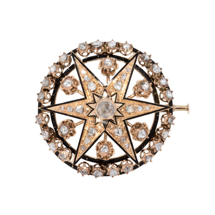 Viktorianische Brosche mit Diamantrosen  