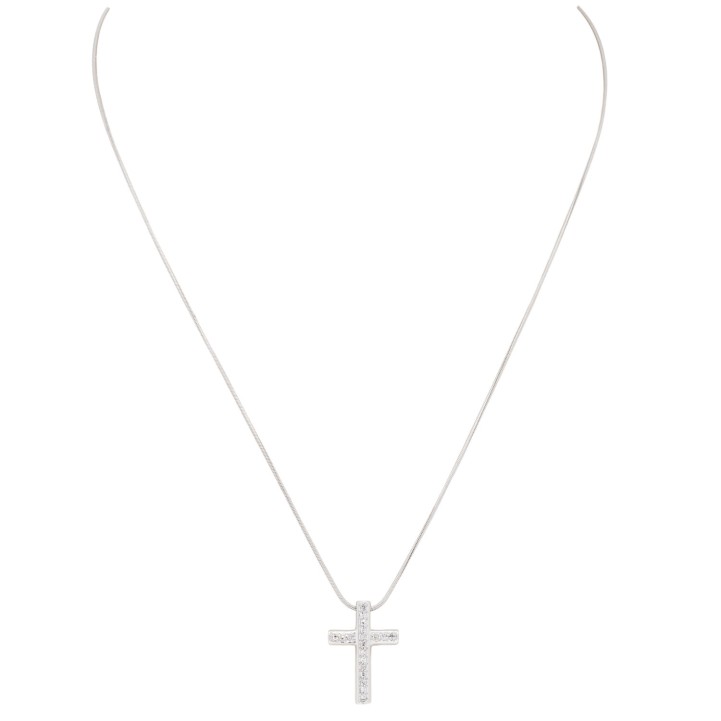 CHRIST Collier aus Schlangenkette mit Kreuzanhänger, 