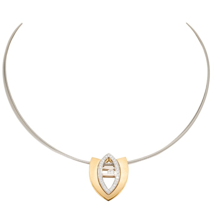 BRETTERBAUER Collier mit 32 Brillanten zus. 0,64 ct (grav.), 