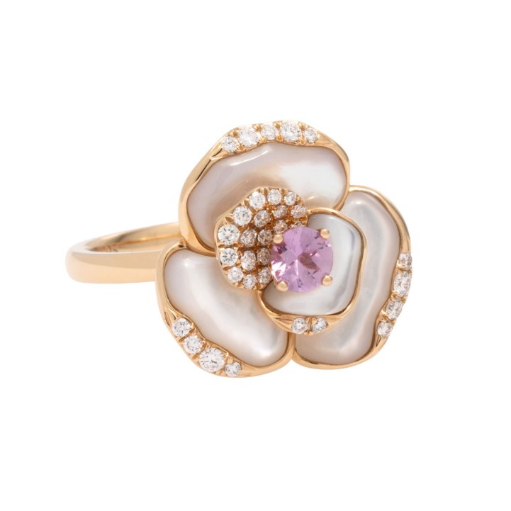 SWAROVSKI Ring mit Blüte, 33 Brillanten, 
