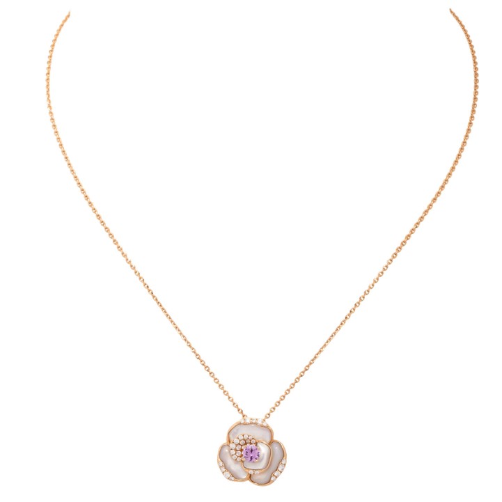 SWAROVSKY Kette mit Blumenanhänger, 33 Brillanten, 