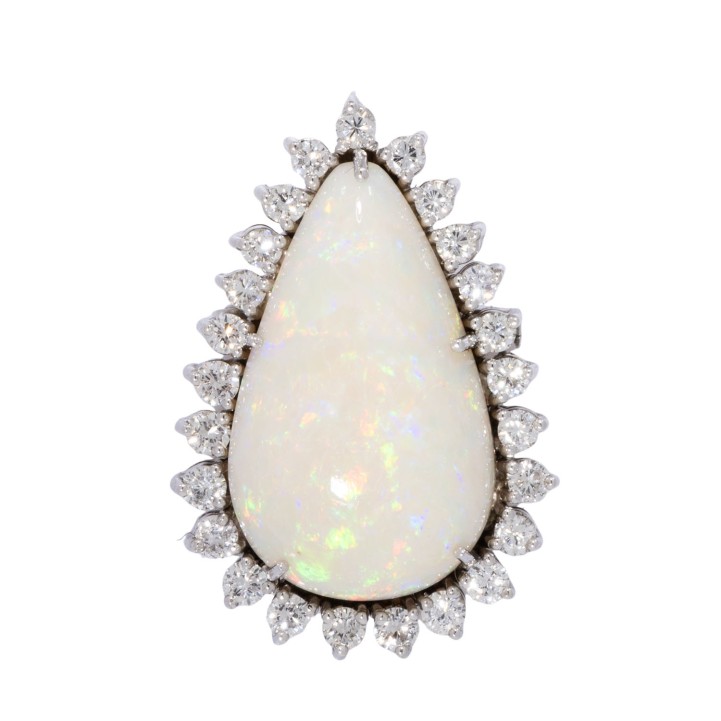 Anhänger/Brosche mit Opalcabochon  