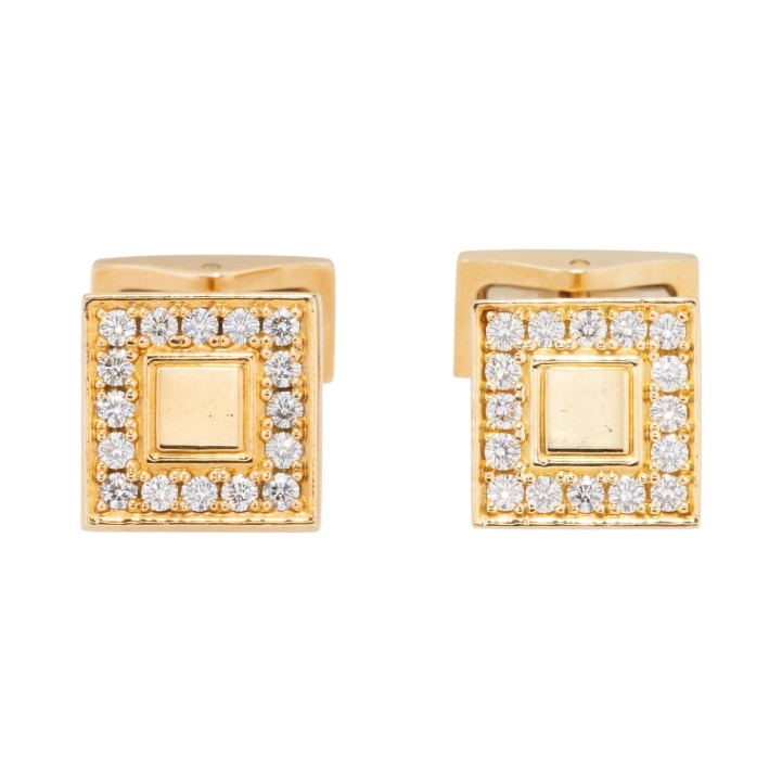 Zierliche Manschettenknöpfe mit Brillanten zus. 0,40 ct. 