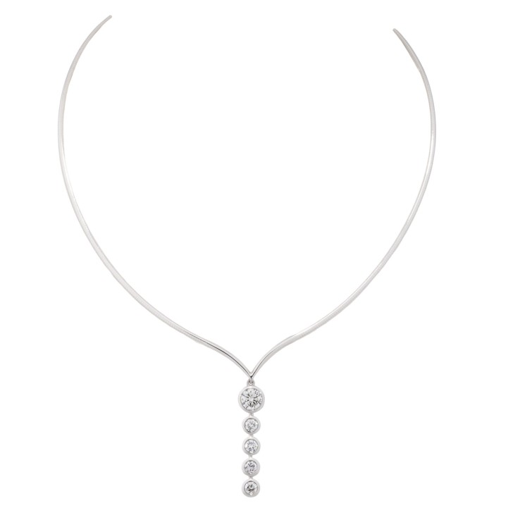 Collier mit 5 Brillanten von zus. ca. 2,23 ct,  