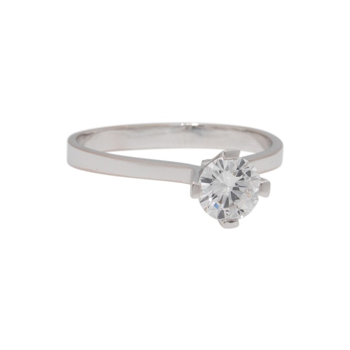 Solitärring mit Brillant von ca. 0,81 ct, 