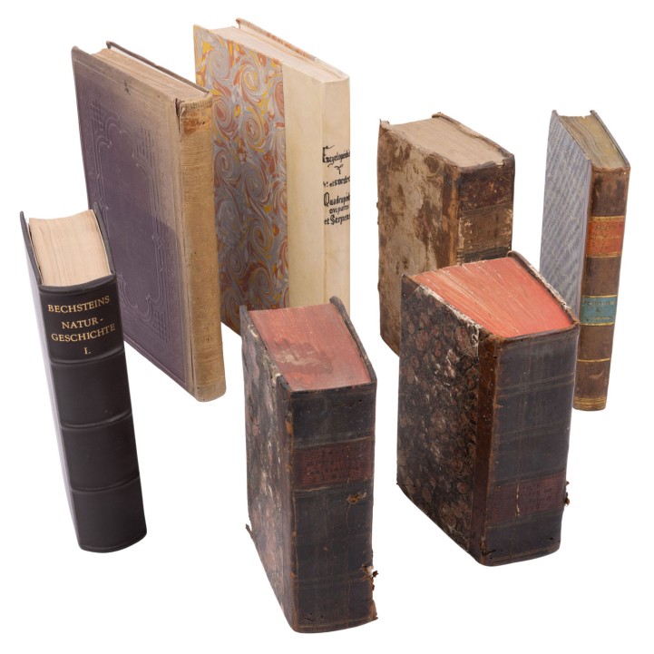 7-tlg. Konvolut diverser Literatur zu Naturkunde und Naturgeschichte, Mitte 18.- Anfang 19. Jh., 