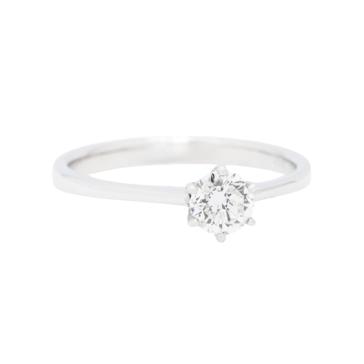 Solitärring mit Brillant ca. 0,52 ct, 