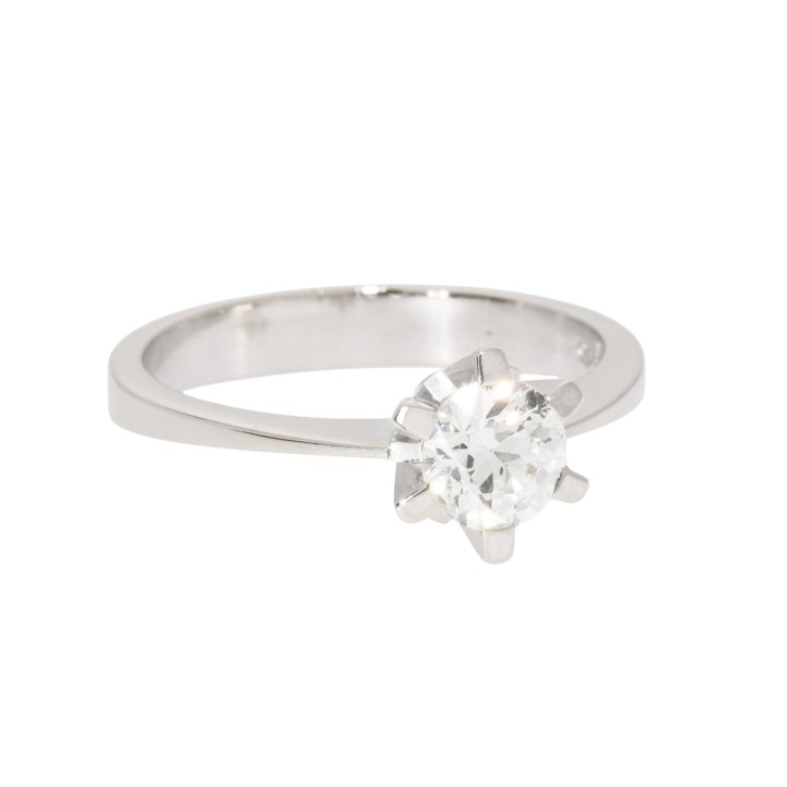 Solitärring mit Altschliffdiamant von ca. 0,7 ct,  
