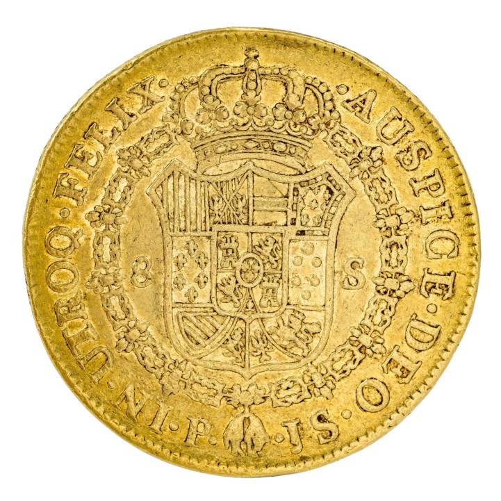 Spanien/GOLD – 8 Escudos 1774/ P-JS, Carlos III. (1759-1788) 