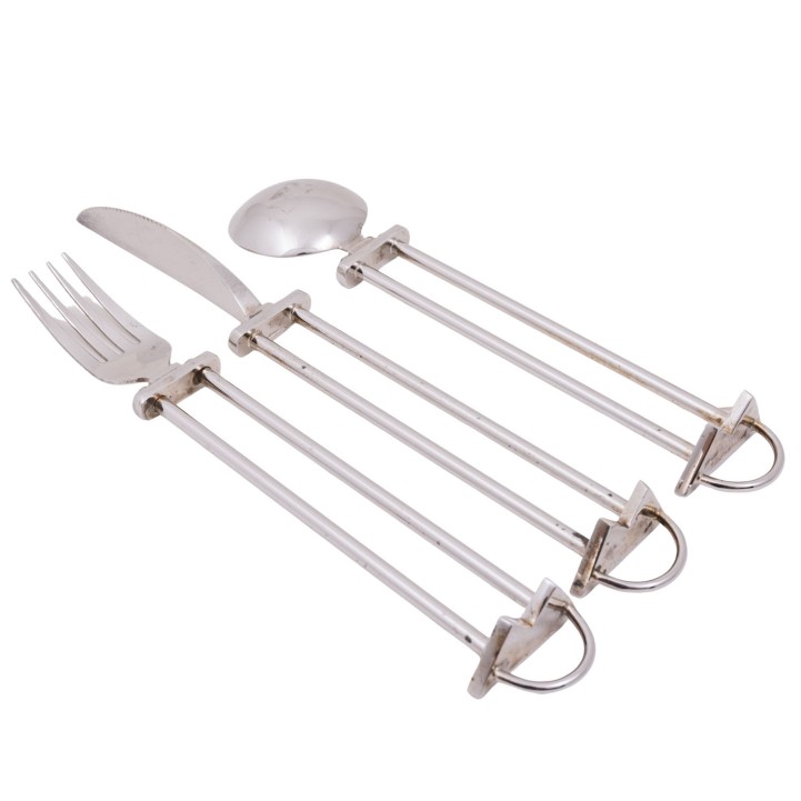 SHOZO TOYOHISA/ JAPAN 3-tlg. Besteckset 'Twelve Place Settings', versilbert, um 1990, 