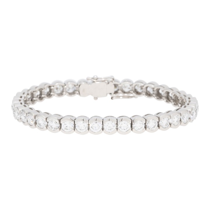 Hochfeines Tennisband bes. mit 38 Brillanten zus 9,5 cts. RIVER D/LUPENREIN 