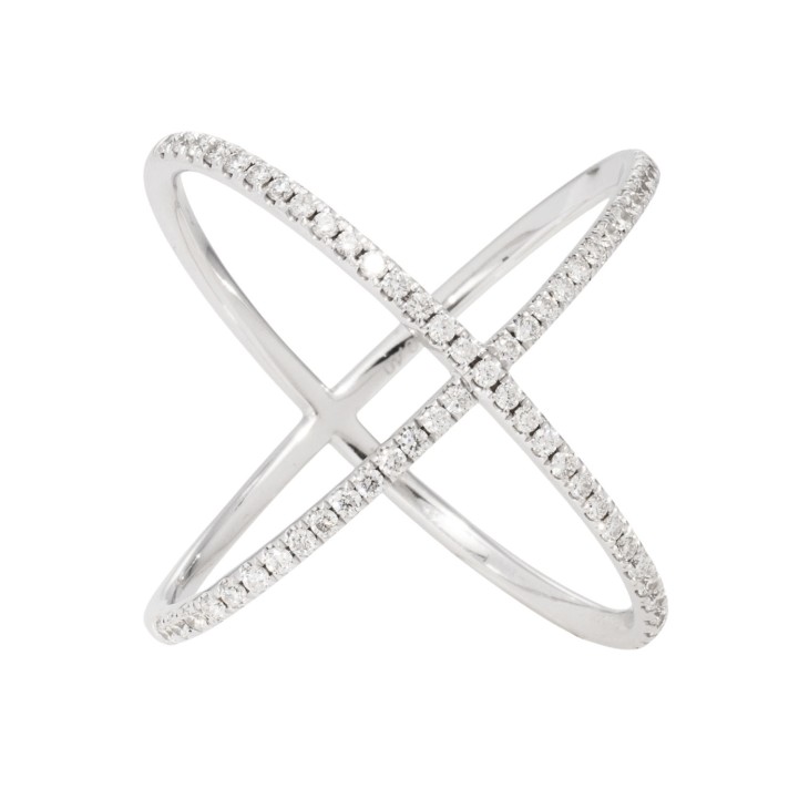 X-Ring mit 61 Brillanten, 