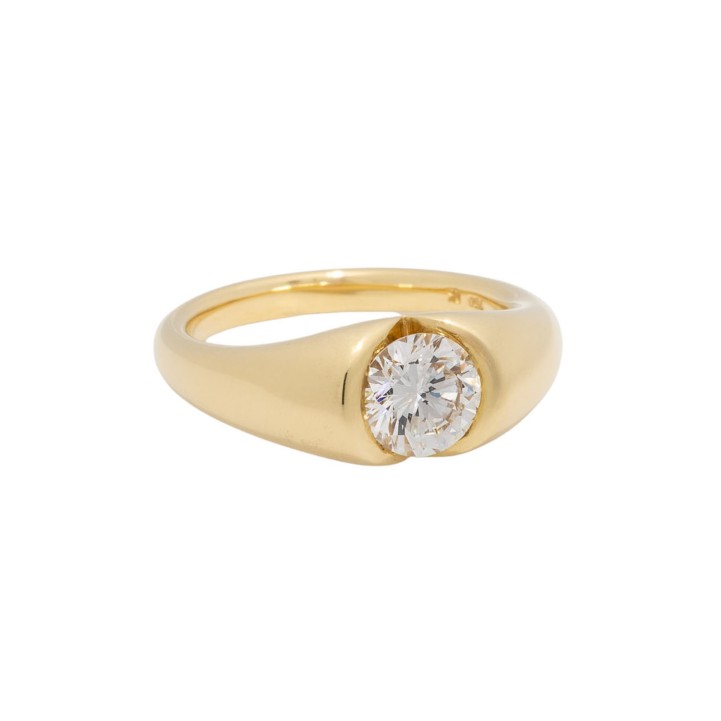 Solitärring mit Brillant von ca. 1,10 ct 