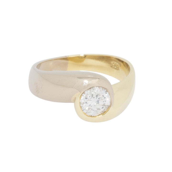 Solitärring mit Brillant ca. 1 ct, 