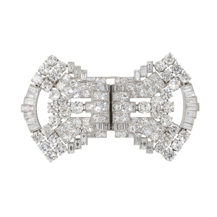  Herausragende MAUBOUSSIN Brosche mit reichem Diamantbesatz zus. ca. 30 ct.  