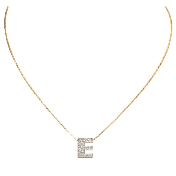 WEMPE Collier mit Anhänger 'E',  