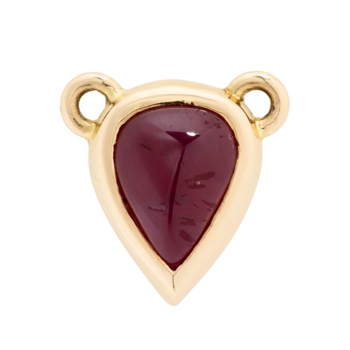 GÜNTER KRAUSS Rubin-Anhänger, Cabochon-Tropfen, 