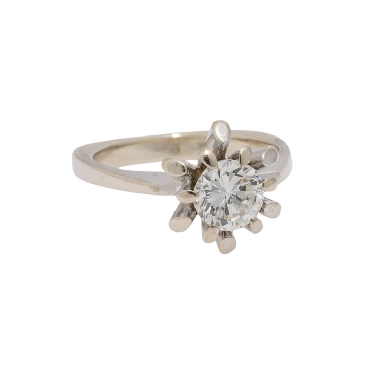 Solitärring mit Brillant von ca. 0,85 ct, 
