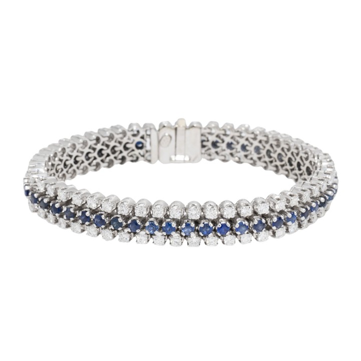Armband mit Saphiren und Brillanten zus. ca. 2,94 ct, 
