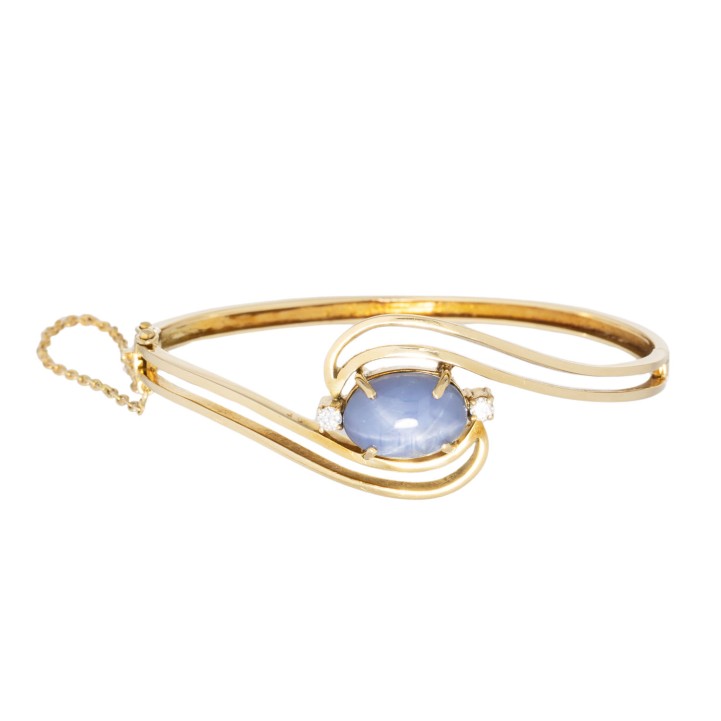 Armreif mit Sternsaphir ca. 9 ct und Brillanten 