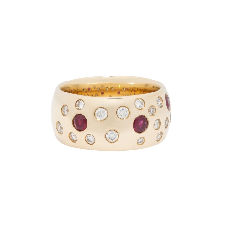 Bandring mit Rubinen und Brillanten zus. ca. 0,85 ct, 