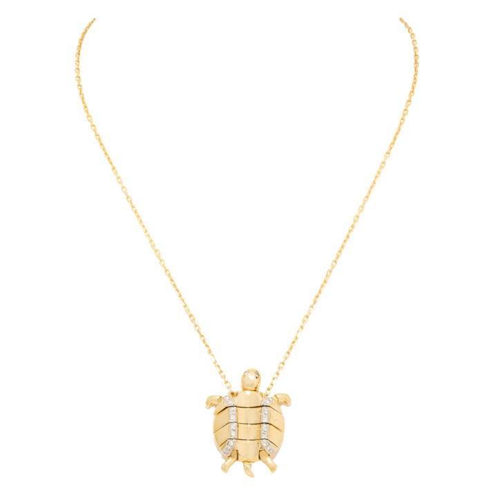 Schildkrötencollier mit 20 Brillanten, 