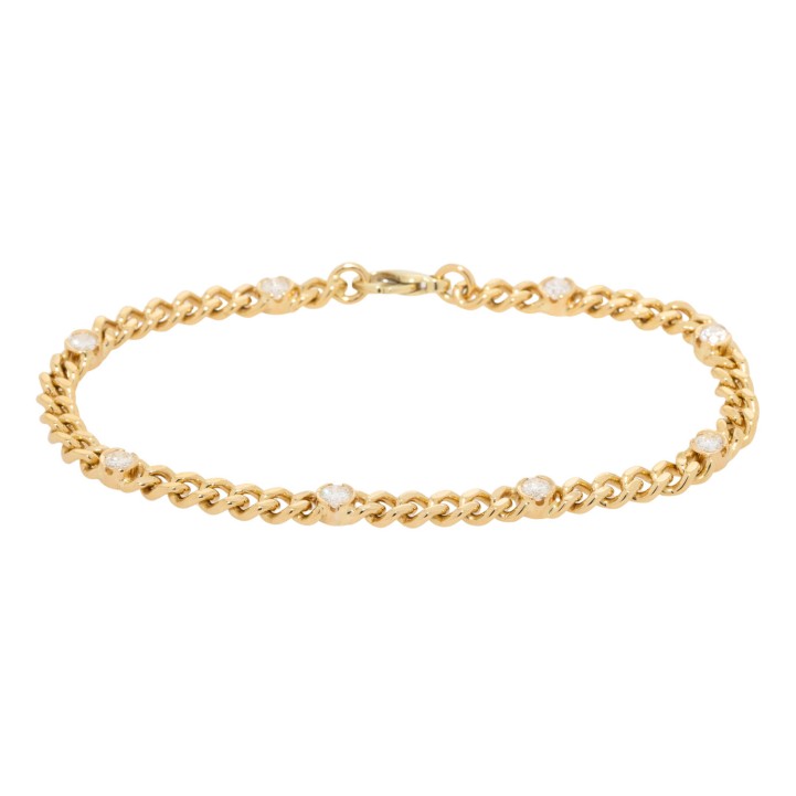 Panzerarmband mit 8 Brillanten, 