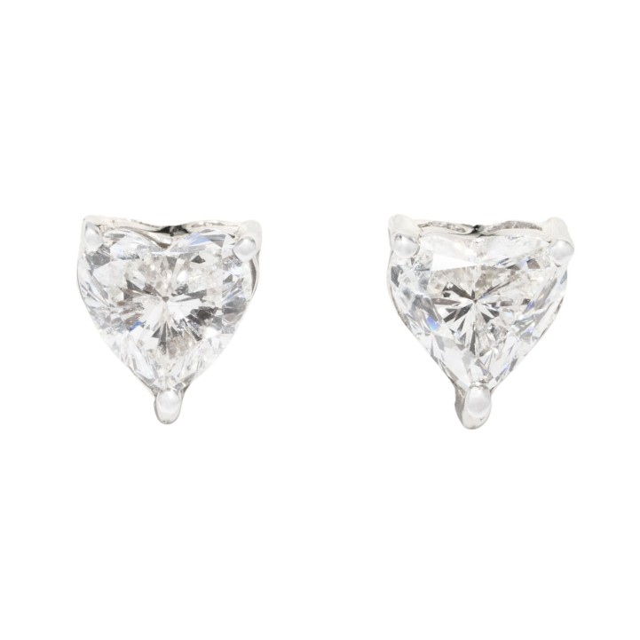 Charmante Ohrstecker mit Diamant-Herzen  zus. 3,40 ct.  