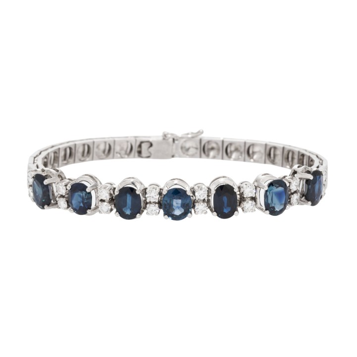 Armband mit Saphiren und Brillanten zus. ca. 0,80 ct, 