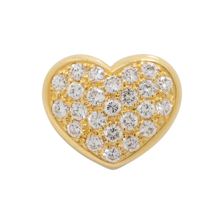 Anhänger/Stickpin 'Herz' mit Brillanten zus. ca. 1 ct,  