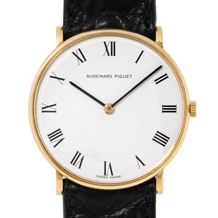 AUDEMARS PIGUET Ultra-Thin Ref. 14539BA Herrenuhr mit Papieren, 1986.  