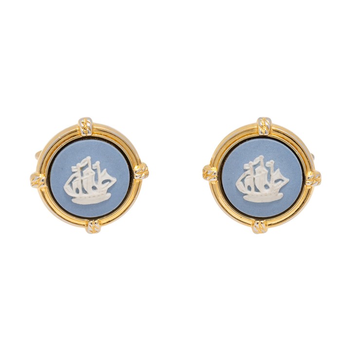 WEDGWOOD Manschettenknöpfe 'Dreimaster',  