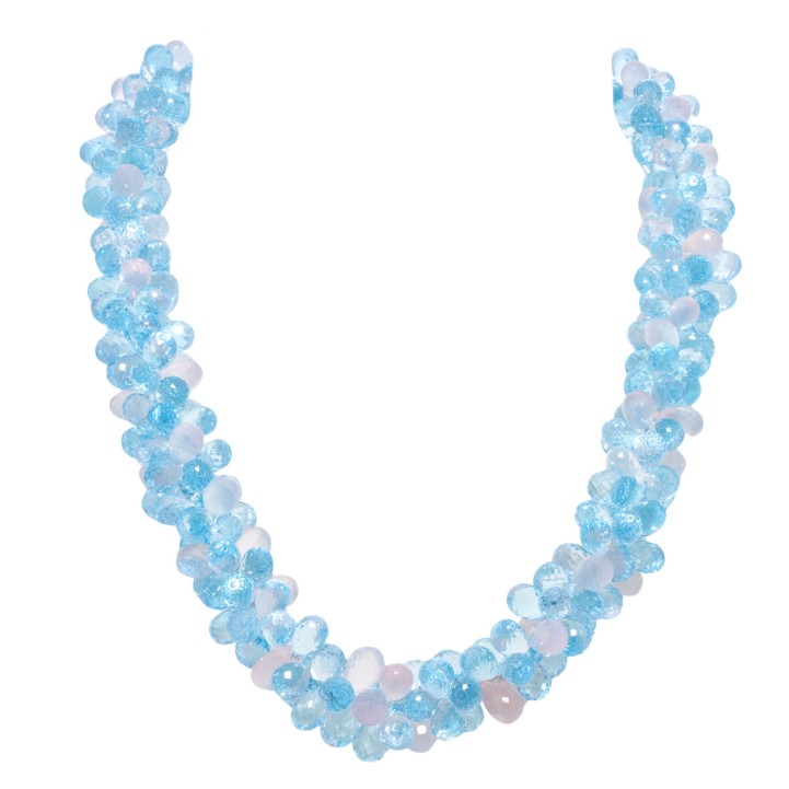 Collier aus facettierten Edelsteintropfen 
