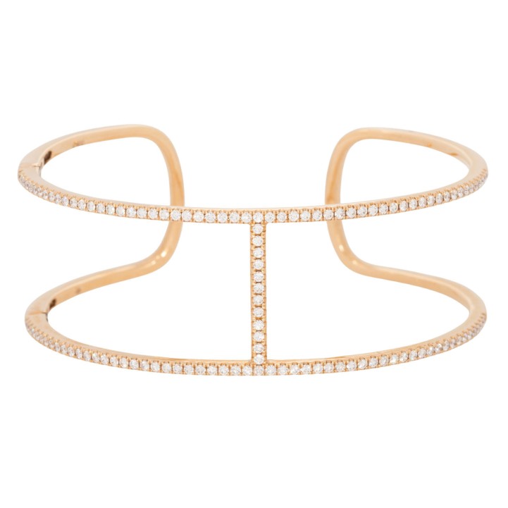 Extravagante Armspange mit Brillanten zus. 1,41 ct. 