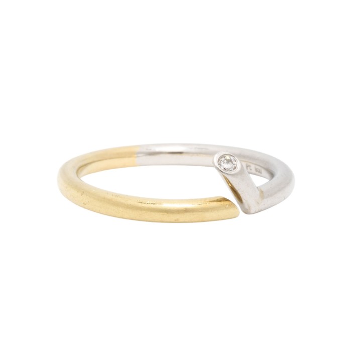 Ring mit Brillant von ca. 0,01 ct,  