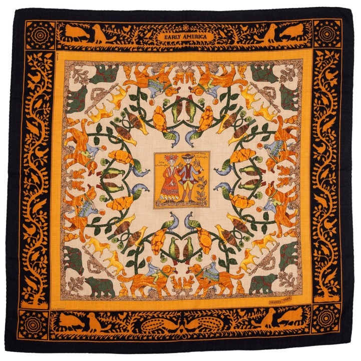 HERMÈS Foulard 'EARLY AMERICA'. 