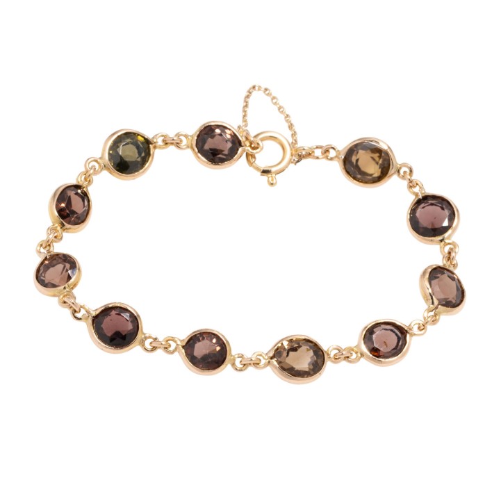 Armband mit 11 natürlichen facettierten Zirkonen,  